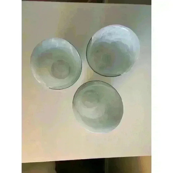 3  Light Blue white green Free Flow recycled glass ART VASE Lg Slant Modern - Picture 3 of 6